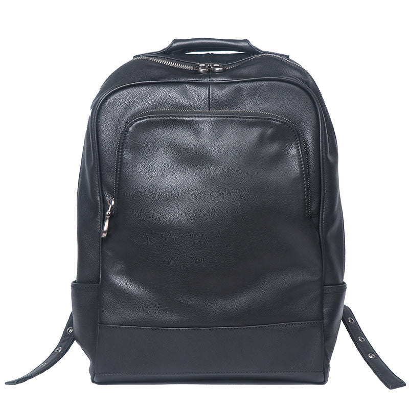 Men's Leather Handbag Large Capacity Travel Backpack - AMINXPRES
