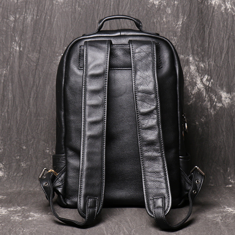 Men's Leather Handbag Large Capacity Travel Backpack - AMINXPRES