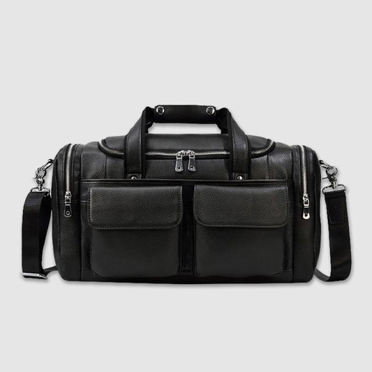 New Leather Men's Hand-Held Large-Capacity Short-Distance Travel Bag - AMINXPRES
