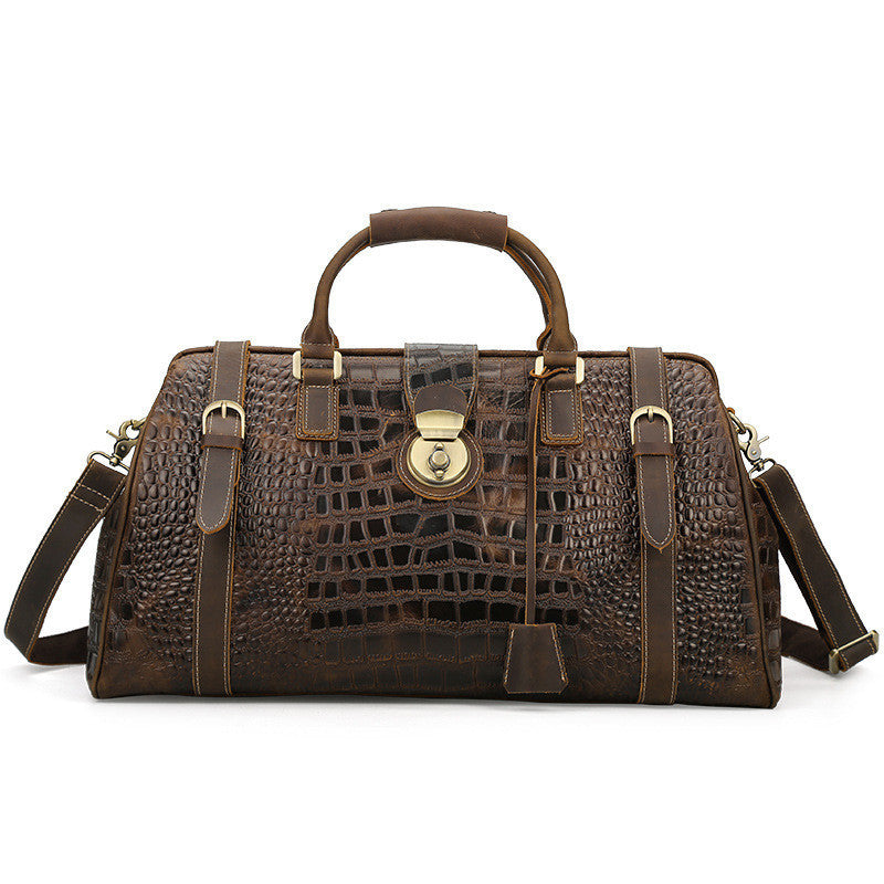 Trendy Cow European And American Men's Leather Pattern Travel Bag - AMINXPRES