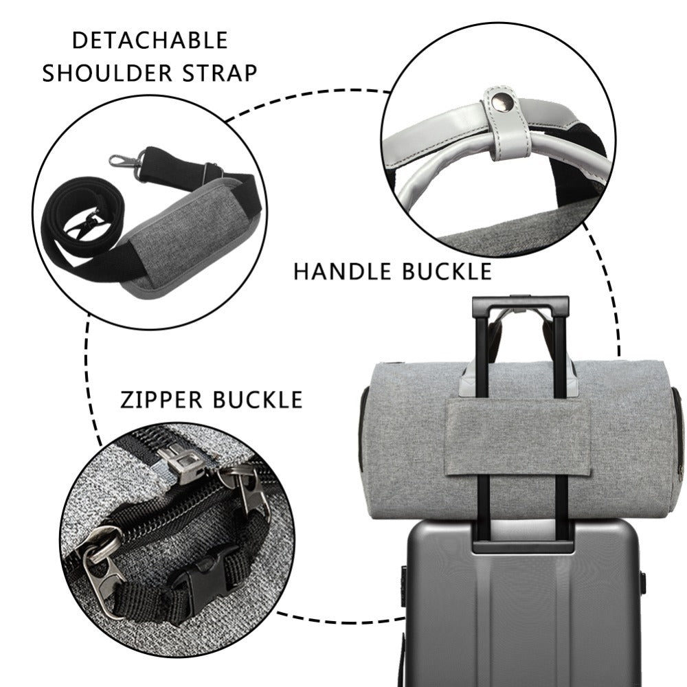 Travel Garment Bag with Shoulder Strap Duffel Bag Carry on Hanging Suitcase Clothing Business Bag Multiple Pockets - AMINXPRES