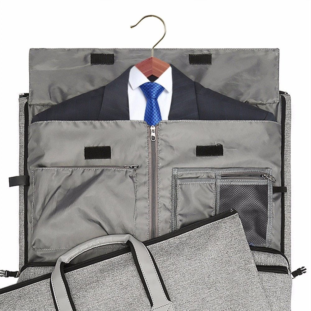 Travel Garment Bag with Shoulder Strap Duffel Bag Carry on Hanging Suitcase Clothing Business Bag Multiple Pockets - AMINXPRES
