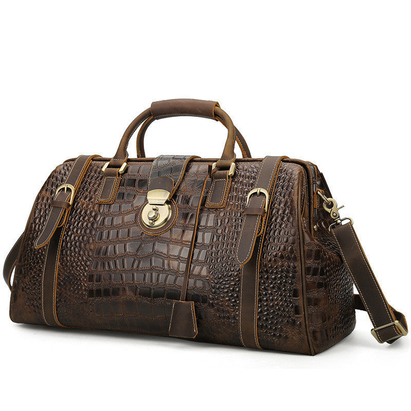 Trendy Cow European And American Men's Leather Pattern Travel Bag - AMINXPRES
