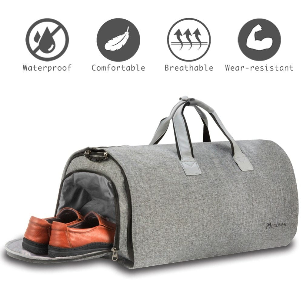 Travel Garment Bag with Shoulder Strap Duffel Bag Carry on Hanging Suitcase Clothing Business Bag Multiple Pockets - AMINXPRES