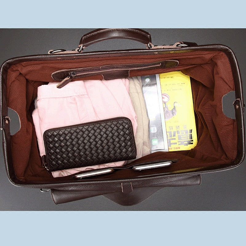 Genuine Leather Business Luggage And Travel Bag - AMINXPRES