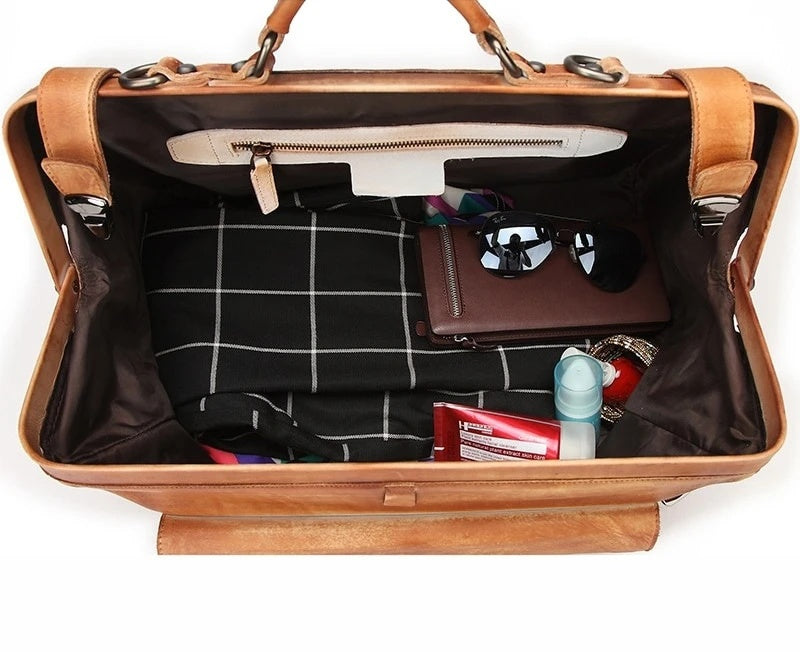 Genuine Leather Business Luggage And Travel Bag - AMINXPRES
