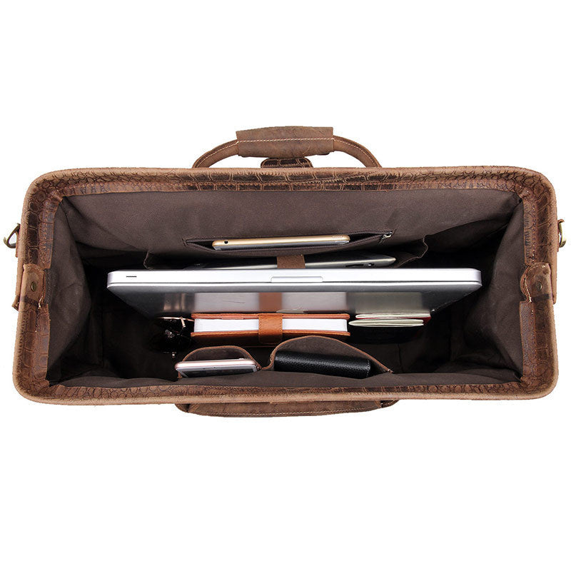Trendy Cow European And American Men's Leather Pattern Travel Bag - AMINXPRES