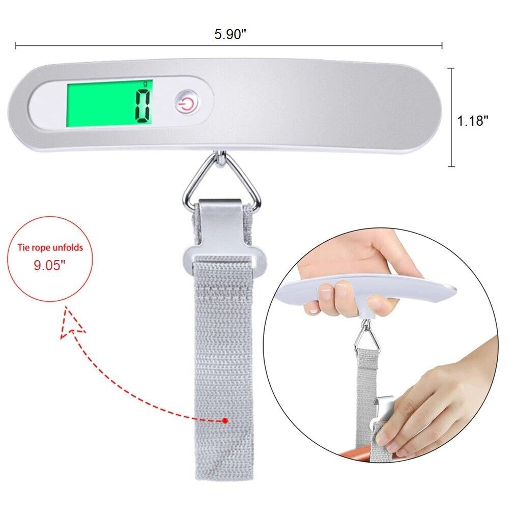 Portable LCD Digital Luggage Weight Scales Hanging Suitcase Baggage Travel Scale With Belt For Electronic Weight Tool 50kg 110lb - AMINXPRES