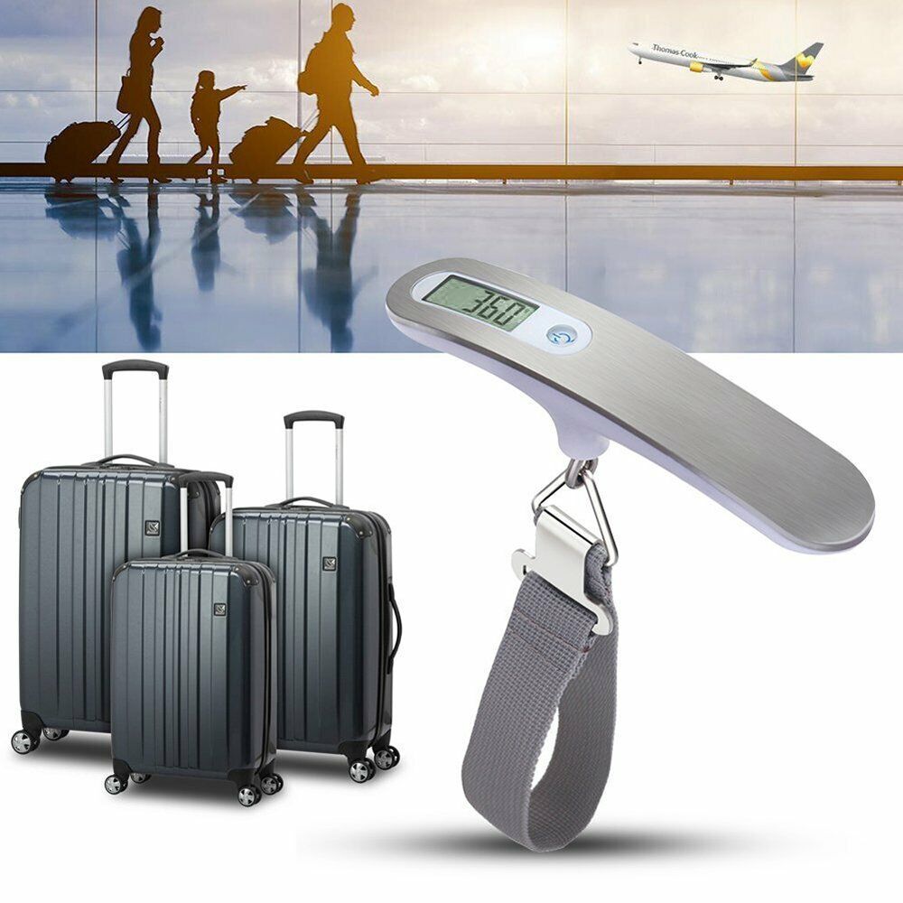 Portable LCD Digital Luggage Weight Scales Hanging Suitcase Baggage Travel Scale With Belt For Electronic Weight Tool 50kg 110lb - AMINXPRES