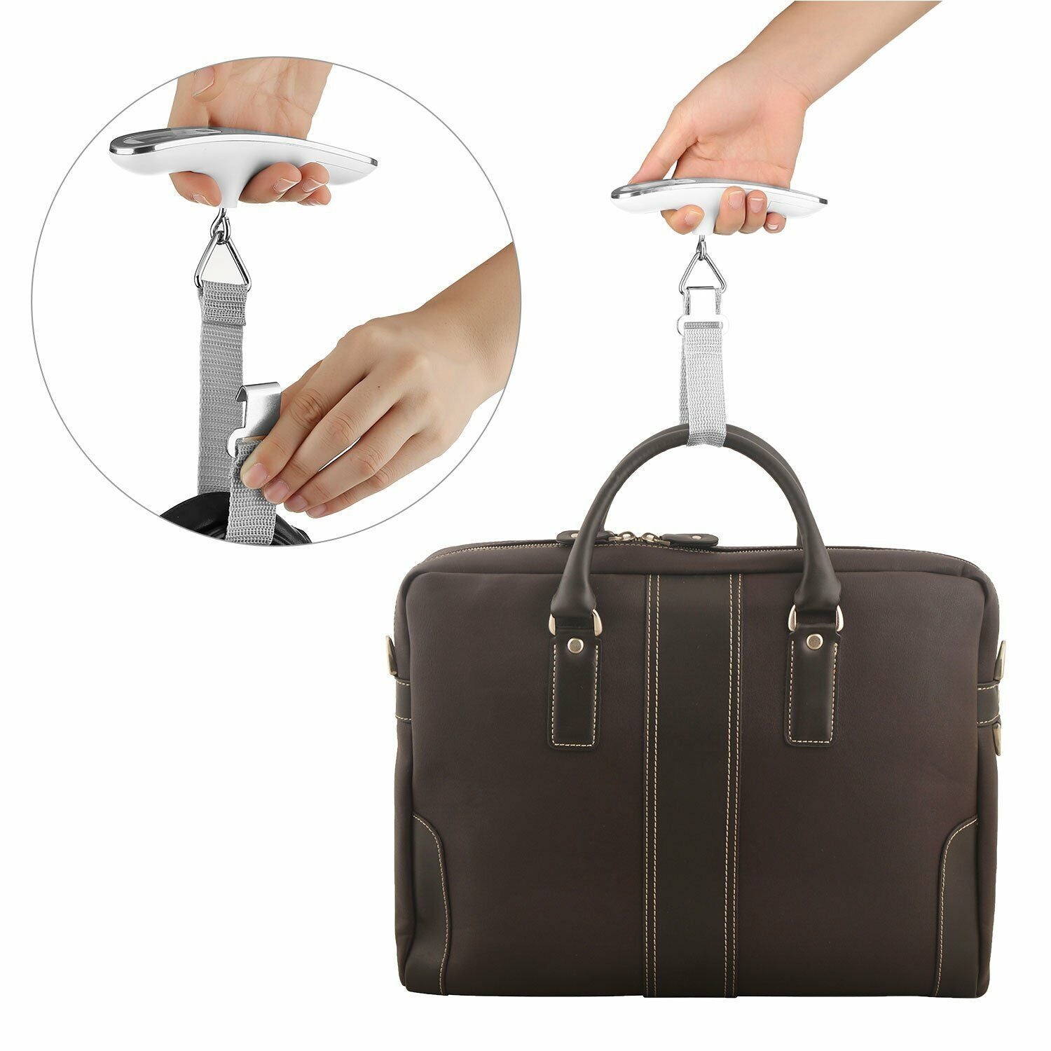 Portable LCD Digital Luggage Weight Scales Hanging Suitcase Baggage Travel Scale With Belt For Electronic Weight Tool 50kg 110lb - AMINXPRES