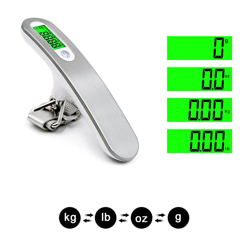 Portable LCD Digital Luggage Weight Scales Hanging Suitcase Baggage Travel Scale With Belt For Electronic Weight Tool 50kg 110lb - AMINXPRES